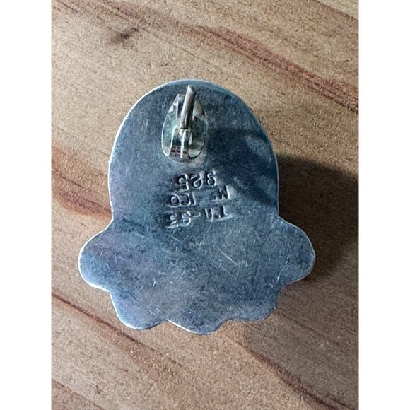 Sterling Silver Mexican Clip-On Earrings With Lapis Lazuli Style 17,25g - Picture 4 of 5